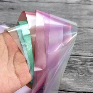 Topranc 7Pcs Holographic Reflective PVC Lure Tape Sticker Multicolor Flash Film for DIY Fishing Lure Making for Hard/Soft Baits