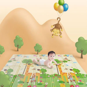 เสื่อคลาน เสื่อคลานทารก พับเก็บได้และพกพาสะดวก รูปแบบสองด้าน กันลื่น กันน้ำ เสื่อคลานการ์ตูน