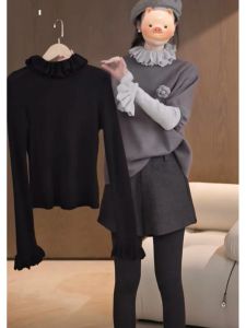 BINKAFENNY | Elegant Womens Knitted Top Half High Collar Slim Fit Inner Wear Unique Beautiful Outerwear Autumn Winter Fashion Unique Top