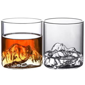 300ML Whiskey Glass Bar Multi-purpose Transparent Mountain Viewing Cup Glass Party Wine Glass High Value Water Cup