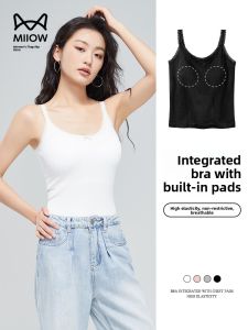 Miiow | Pure Desire Butterfly Knot Strap Vest Womens Summer Outdoor Wear Anti-Light Chest Pad Slim Fit Short Top Cat Person