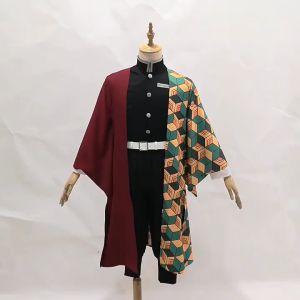 Anime Demon Slayer Kimetsu No Yaiba Tomioka Giyuu Cosplay Costume Suit Wig Adult kids Halloween Carnival Party