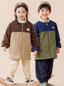 Childrens down Jacket Fleece Coverall Autumn Winter Long Sleeve Anti Dirt Cover up for Boys And Girls Eating Outwear