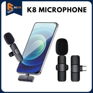 BIZLAB Wireless Lavalier Microphone for Type-C Android & Wireless Clip Mic for IPhone  Recording Microphone Plug & Play