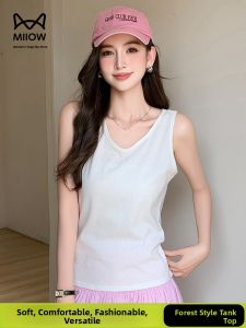 Miiow | Cat Lady Summer 2025 New Loose Sleeveless Vest Womens Inner Wear Outer Wear Hide Underarm Tagless Top Commute Style Thin Material
