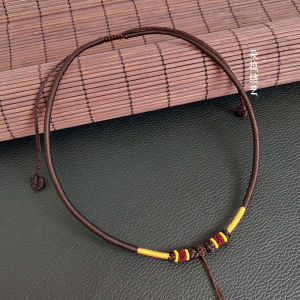 สร้อยคอทองคำแท้ DIY สำหรับเด็ก เครื่องรางนำโชค สร้อยคอทองคำแท้ ลูกปัดทองคำ โซ่แขวน งานฝีมือทำด้วยมือ