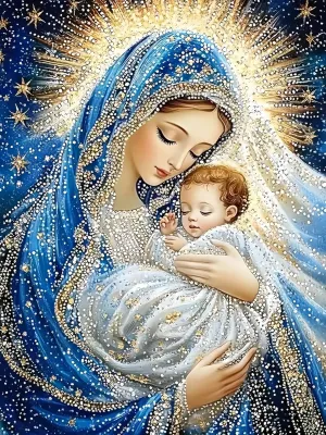 Evershine New Arrival Diamond Painting Woman Portrait Religion Full Square Round Diamond Mosaic Baby Kid DIY Craft Home Decor