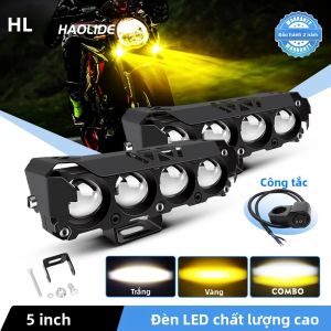 Đèn Pha LED HAOLIDE 5 Inch Dành Cho Ô Tô Địa Hình 4x4 12V 24V Chế Độ Chiếu Xa Và Chiếu Gần 3 Mắt 4 Mắt 2 Tùy Chọn Màu Sắc 6000K 3000K
