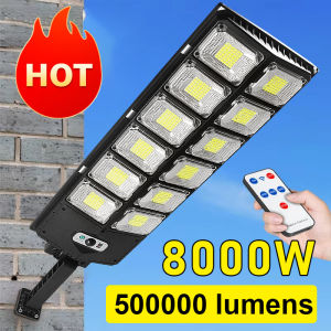 8000W/4000W/2000W/500W Solar Led Light Outdoor Powerful Outdoor Solar Lamp Remote Control Flood Light Solar Wall Street Lamp