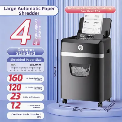 HP | Office Home Use 4-Level Confidentiality Automatic Shredder