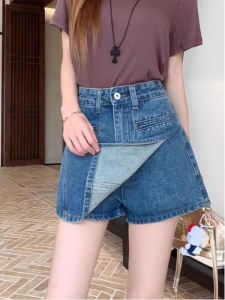 กระโปรงยีนส์เอวสูง ทรงเอ สำหรับผู้หญิง สไตล์เกาหลี ฤดูร้อน 2025 กระโปรงสั้นสุดเก๋ไก๋ เอวสูง ปิดซิป ทรงเข้ารูป กระโปรงสั้น