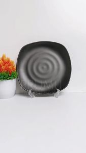 PRUMU Melamine Stone Piring 9 inch - Piring Kotak - Piring Cafe - Piring Restoran - Piring Segi Golden Dragon P2309A