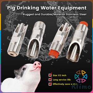 KLIMO Pig Drinking Faucet 1/2 " Stainless Steel Nipple Automatic Drinker Pig Farming Equipment