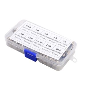 other | 100/72pcs Car Fast-blow Glass Fuses Car Glass Tube Fuses 0.2-20A 0.5-30A Assorted Kit for Car Light Inflator Vacuum Cleaner