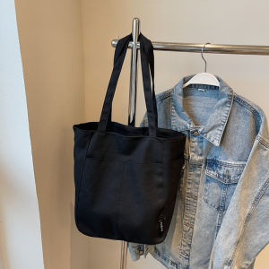 Large Capacity Canvas Tote Bag Womens Commuter Shopping Bag Casual Versatile Single Shoulder Bag for Class Autumn Winter