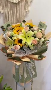 Kertas Buket Cellophane 2 Warna Gold Wrapping Paper Buket Bouquet Kertas Kado kb6017