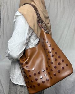 Tas Bergaya Tas Selempang Bahu Wanita Polka bisa COD Tas Kuliah Kerja Pengajian Kapasitas Besar