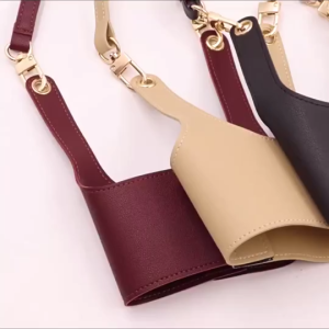 PU leather cup cover coffee cup protective cover detachable Velcro portable cup cover