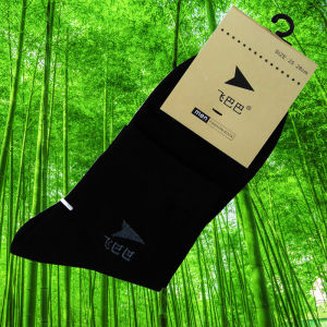 Bamboo Charcoal Fiber Socks All Year Round Black Mens Mid-Calf Feibaba Business Antibacterial Deodorizing Filter Pure Color Sweat Absorption Breathable Socks