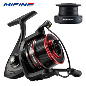 Mifine | MIFINE KUDO Spinning Reel Max Drag 10kg Shallow/Deep Metal Spool Gear Ratio 4.7:1 6+1BB for Freshwater Saltwater Fishing Reels