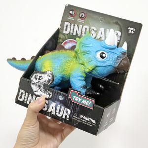 Kids Soft Rubber Dinosaur Artificial Animal Will Call Large T-Rex Model Sound Triceratops Boy Plastic Toy