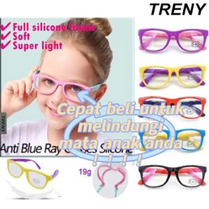 TRENY kids Children Anti Blue Light Glasses Gaming Computer Class Eye Care Cermin Mata Eyewear spectacles UV400