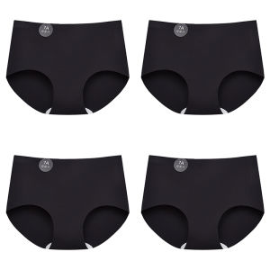 Falllsweet 4Pcs/Set Seamless Silk Briefs For Women Mulberry Silk Panties Comfortable Underpants Soft Lightweight Underwear M-2XL