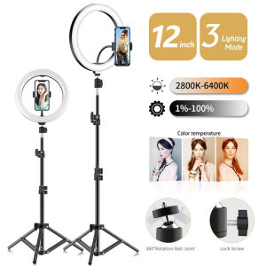 33cm Selfie Ring Light 12 in LED Tripod Phone Stand Holder Photography RingLight Circle Fill Light Led Color Lamp Trepied Makeup
