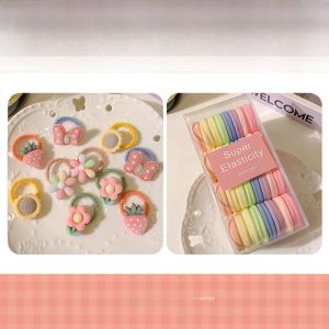 Adorable Cartoon Baby Hair Ties Fleece Thumb Elastic Bands Childrens Headwear Infant Rubber Bands Hair Accessories for Girls