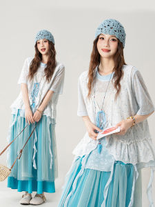 Lace Style Summer White Floral Ruffle Slim Fit 3 Pieces Set