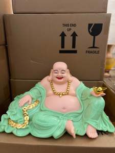 [HCM]Tượng Phật Di Lặc bao tiền cao 24cmx44cm Đá | Tượng Phật Hoa Tiên