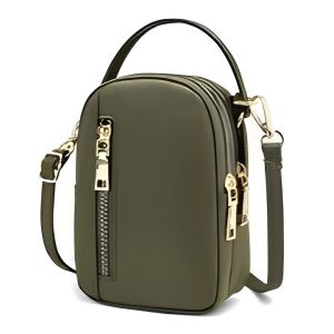 AGS - GROSIRAN Tas selempang wanita mini terbaru 2023 - Tas slempang wanita multifungsi 3 Ruang - Tas kerja wanita - Tas hangout - Tas murah - Tas OOTD kekinian - Slingbag mini varian Hijau Army - BISA COD