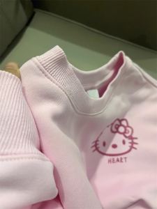 Cute Cartoon Pink Oversize Sweatshirt Womens Thin Sweet Style Casual Top Korean Version round Neck Long Sleeve Loose Fit