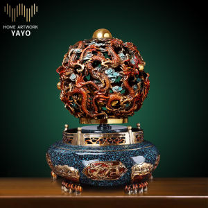 Pure Copper Nine Dragons Treasure Bowl Wealth Attractor New Chinese Style Living Room Decorative Ornaments Opening Gifts