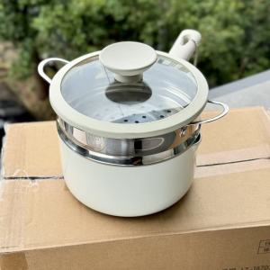 Yumama 18CM Ceramic Stove Top And Induction Cookware Small Saucepan Noodles Steaming Pot with Non-Stick Coating for Home Use