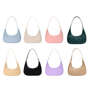 Mireille Pure Color Underarm Hobos Bag Casual Ladies Zipper Mini Purse Top-handle Handbag