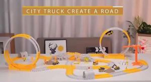 Ready Stock 416PCS Kids Electric Rail Cars Toy DIY Assemble Assembly Track Kids Toy Mainan kereta Budak Dinosaur