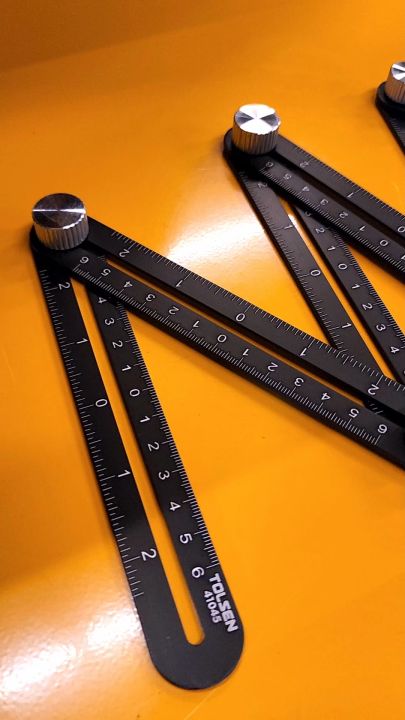 Toolock Ruler Tolsen Aluminum Alloy Multi Angle Measuring Six Fold Ruler (17.5cm ...