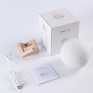 880ML 3DMoon Lamp Air Humidifier Ultrasonic Diffuser Aroma 3Color Night Light Touch USB Essential Mist Purifier For Room