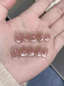 MONLEYTA | Handmade Short Nail Art Wearable False Nails New Year Design Premium Quality Medium Long Lasting Nail Stickers Manicure