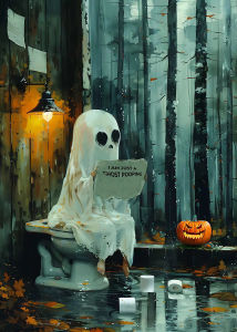 KAYOU | DIY Digital Oil Painting Paint By Number Ghost Halloween Canvas Hand Painted Artwork for Home Decoration Festival Gift