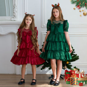 Mqatz Giáng Sinh Cô Gái Đầm Cưới Công Chúa Bé Trẻ Em Thanh Lịch Tiệc vũ hội Gown Trẻ Em Phù Dâu Buổi Tối Vải Tuyn Sinh Nhật Vestidos Al030