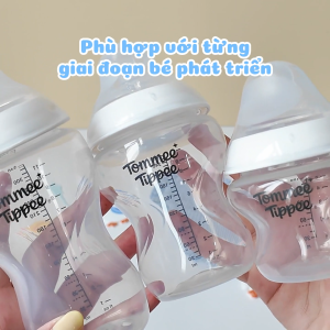 COMBO Bình Sữa Ty Siêu Mềm Tự Nhiên Tommee Tippee Natural Start 340ml & Núm ty silicon thay thế 6M+
