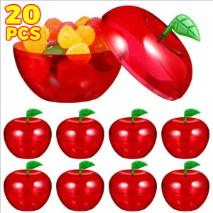 YESPERY 20Pcs Christmas Candy Boxes Red Apple Shape Stocking Jar Candy Containers Party Supplies Gift Boxes Christmas Decoration