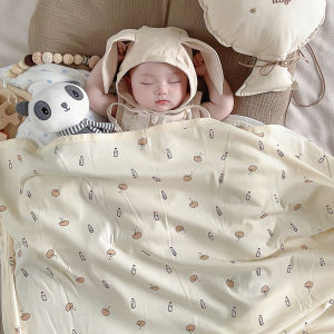 Pure Cotton Knitted Blanket Wrap Swaddle for Newborn Baby Thin Four Seasons Suitable Delivery Room Baby Carrier Two Pieces Set