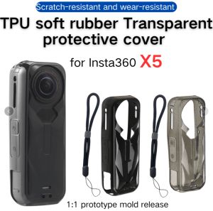 For Insta360 X5 Transparent Protective Case TPU Anti-Scratch Coverage Protector Shockproof Cover for Insta360 X5 Clear