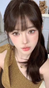 SEMPORNA 1Pasang Softlens Brown Gray Korea Selatan Lensa Kontak Softlens 14.2MM Tempat lensa kontak gratis