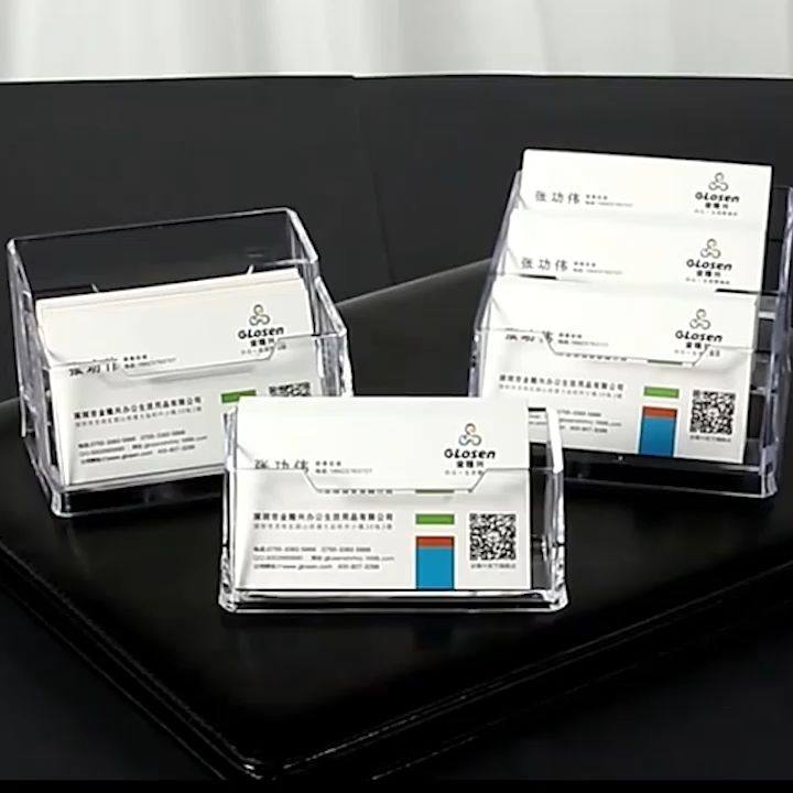 Clear Acrylic Desktop Business Card Holders Name Card Display Stands ...