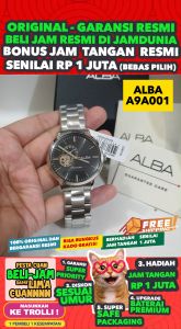 ALBA ORIGINAL - ALBA A9A001 X1 ALBA A9A001X1 Men LA - Silver - Stainless Steel - Diameter 42CM- Water Resist 50 Meter - Jamdunia / Jam dunia JD18 # Jam Tangan Pria Jam Pria Jam Tangan Anti Air + ALBA A9A0 01 A9 A0 01 X1 A9A