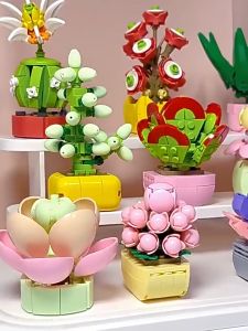 Blok Bangunan Flowers Plant Series Building Block Flower Bunga Block Mainan Rakitan Balok Bangunan Buket Bunga Immortal Untuk Dekorasi